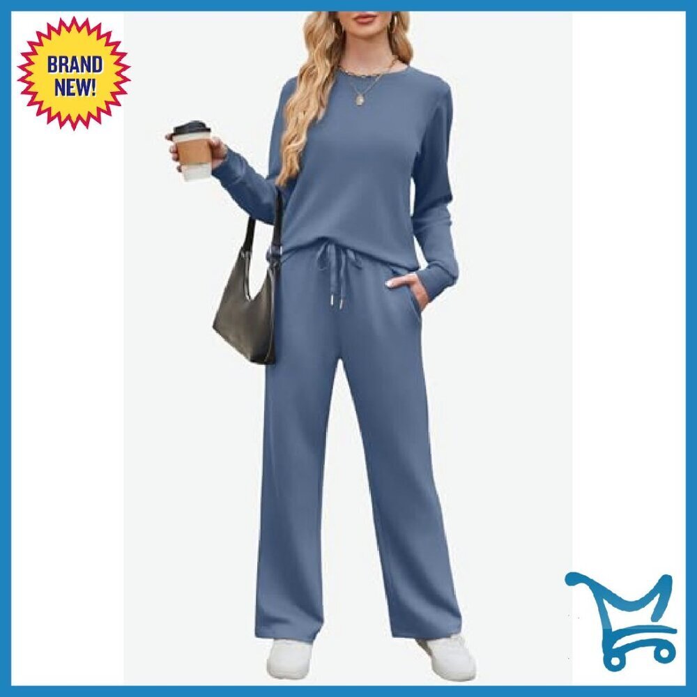 Women's 2-Piece Lounge Set Lightweight Sweatsuit Travel Outfit - Picture 3 of 8